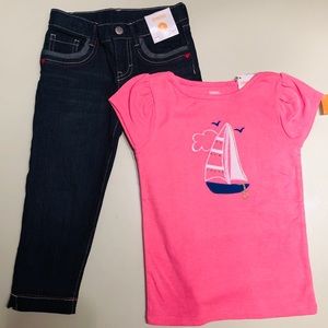 Outfit/ Capri jean with short sleeve shirt